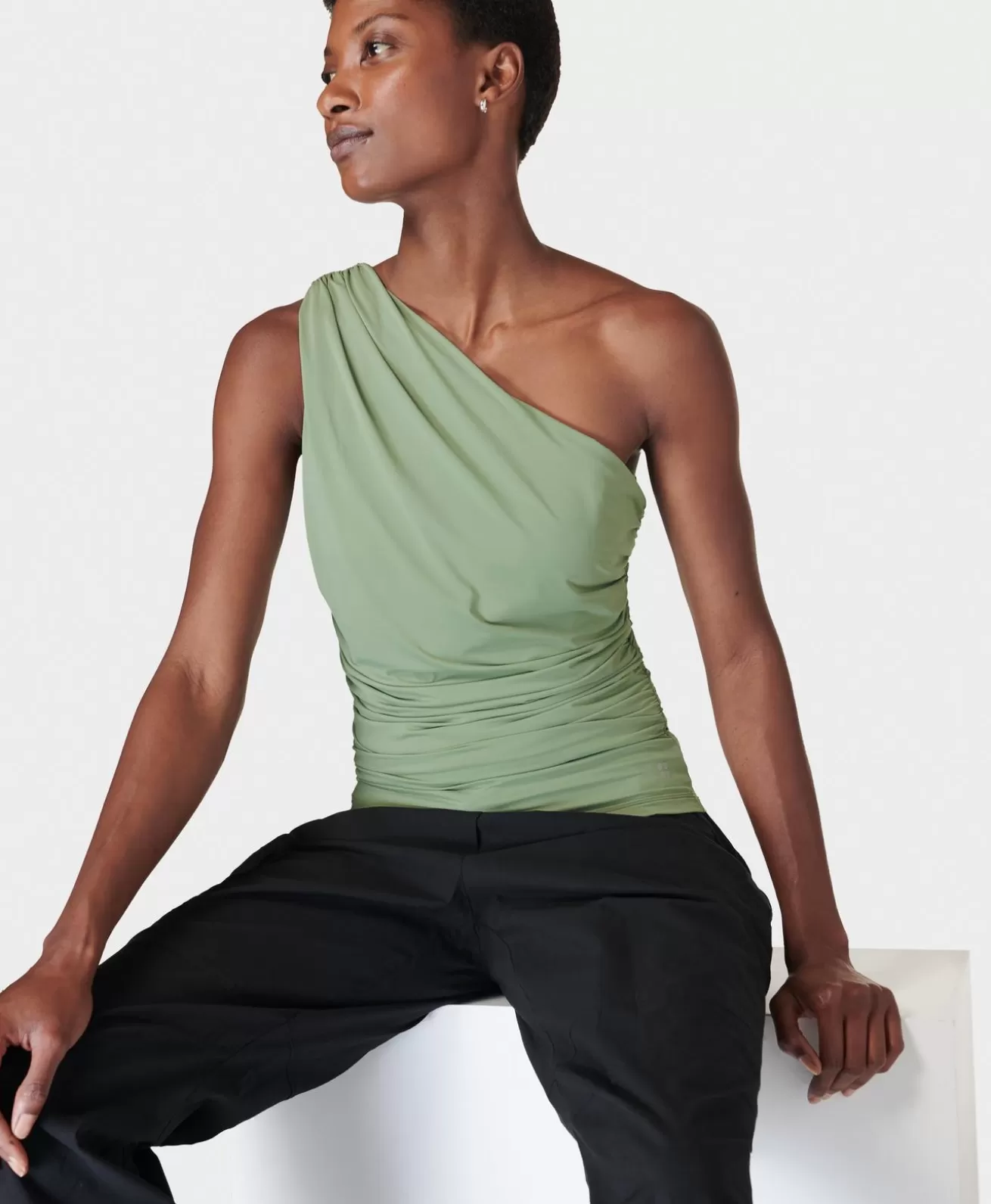 Sweaty Betty Asymmetric Gathered Bra Tank- Tank Tops |