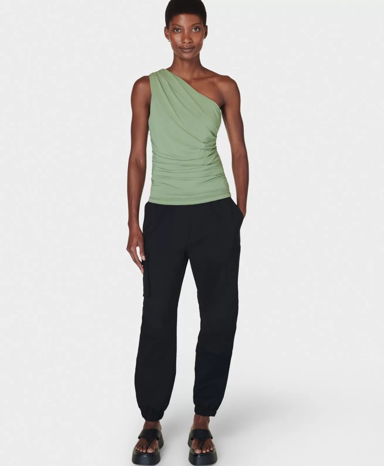 Sweaty Betty Asymmetric Gathered Bra Tank- Tank Tops |