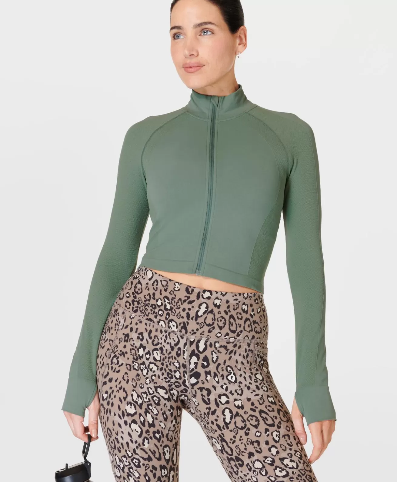 Sweaty Betty Athlete Crop Seamless Workout Zip Up- Sweatshirts + Hoodies