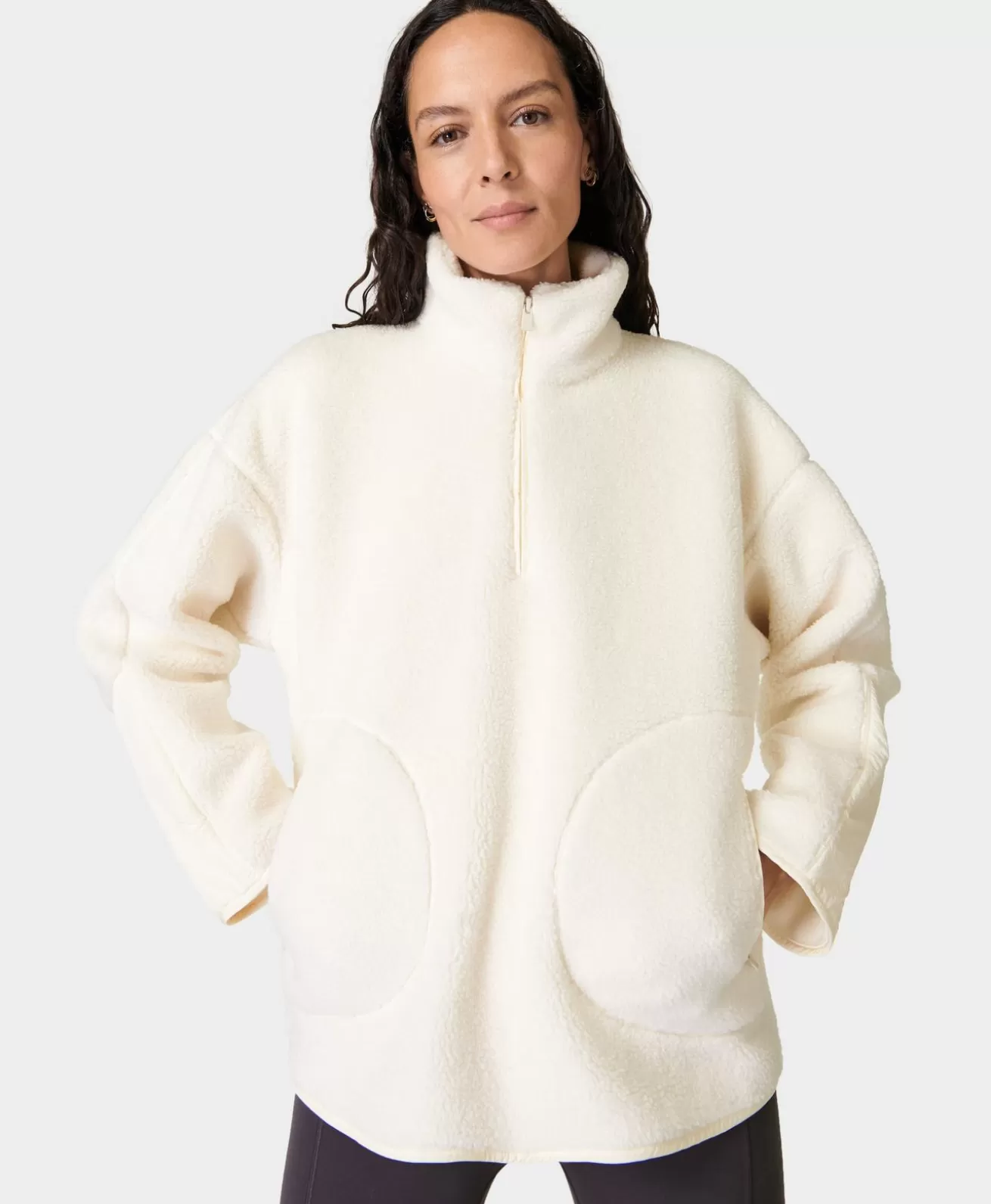 Sweaty Betty Plush Fleece Textured Half Zip- Sweatshirts + Hoodies