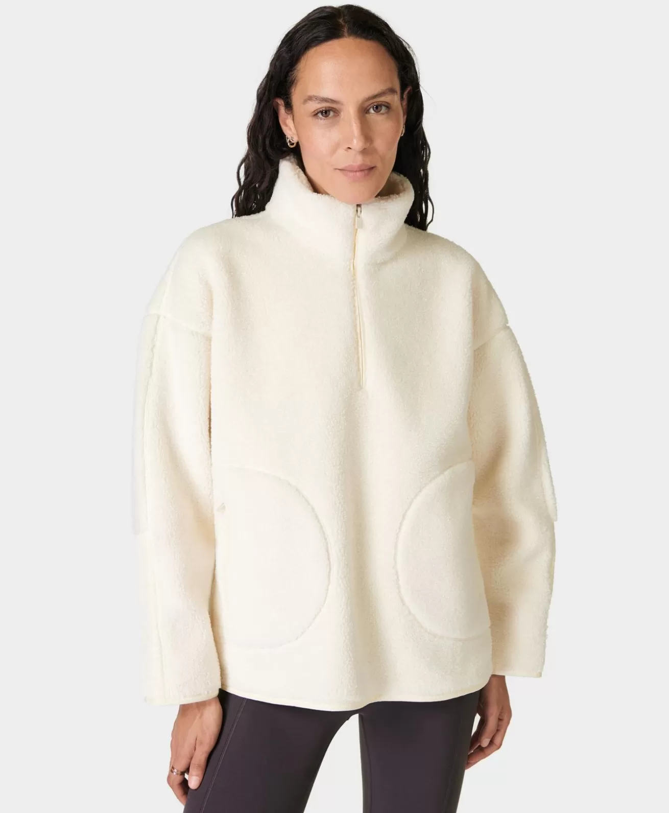 Sweaty Betty Plush Fleece Textured Half Zip- Sweatshirts + Hoodies