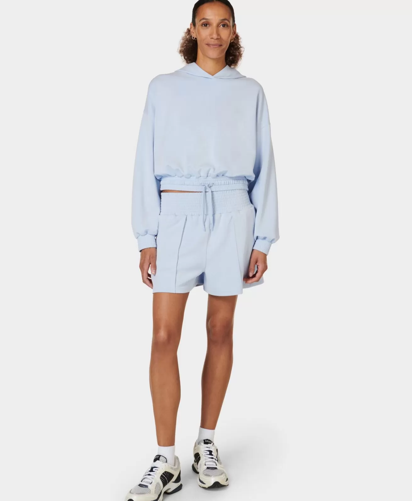 Sweaty Betty Sand Wash CloudWeight Crop Hoodie- Sweatshirts + Hoodies