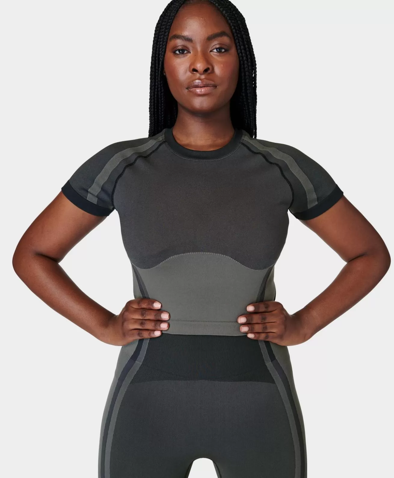 Sweaty Betty Silhouette Sculpt Seamless Short Sleeve Top- T-Shirts