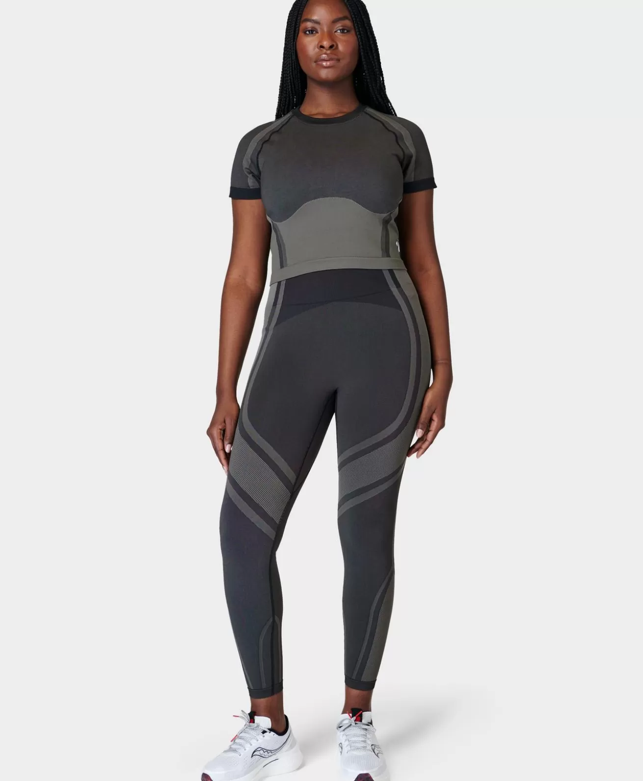 Sweaty Betty Silhouette Sculpt Seamless Short Sleeve Top- T-Shirts